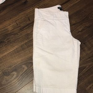 COPY - J Crew blue and white seersucker shorts
